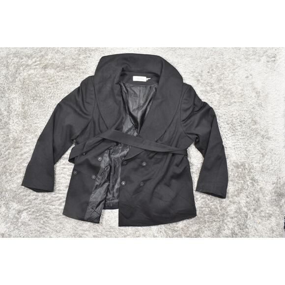 Calvin Klein Black Blazer 20W Plus Size - Double Breasted Lined With Belt - Picture 4 of 8
